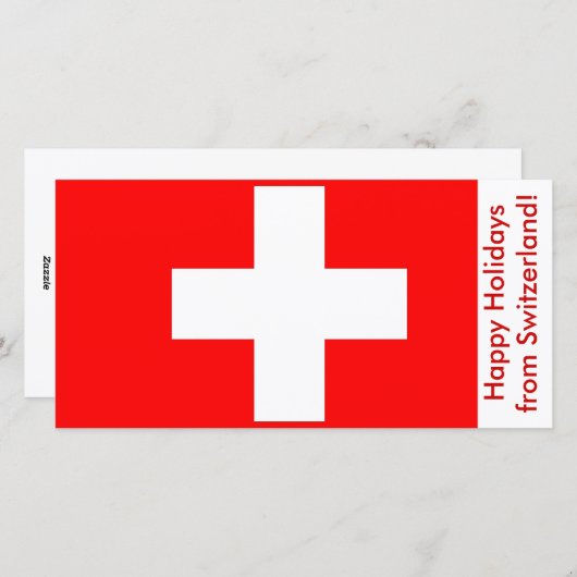 Vlag van Zwitserland, Prettige Feestdagen Feestdagenkaart (Voorkant / Achterkant)