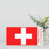 Vlag van Zwitserland, Prettige Feestdagen Feestdagenkaart (Staand voorkant)