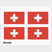 Vlag van Zwitserland Rechthoekige Sticker (Vel)