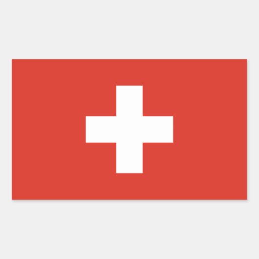 Vlag van Zwitserland Rechthoekige Sticker (Voorkant)