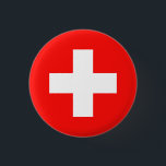 Vlag van Zwitserland Ronde Button 3,2 Cm<br><div class="desc">Vlag van Zwitserland: "Unus pro omnibus,  omnes pro uno" → Eén voor iedereen,  iedereen voor één!</div>