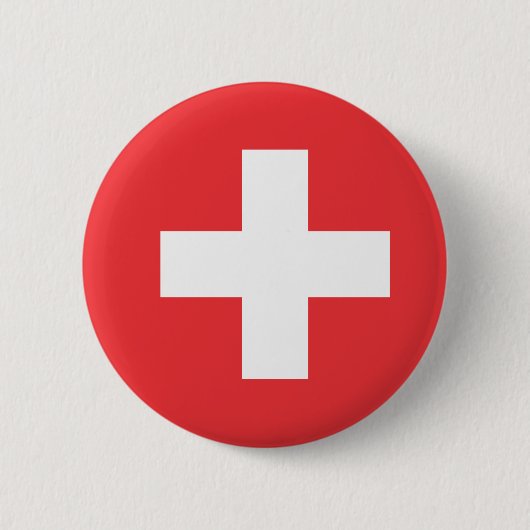 Vlag van Zwitserland Ronde Button 5,7 Cm (Voorkant)