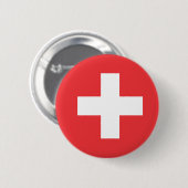 Vlag van Zwitserland Ronde Button 5,7 Cm (Voorkant /achterkant)