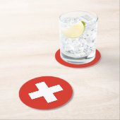 Vlag van Zwitserland Ronde Kartonnen Onderzetter (Insitu)