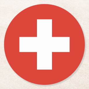Vlag van Zwitserland Ronde Kartonnen Onderzetter