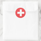 Vlag van Zwitserland Ronde Sticker (Tas)