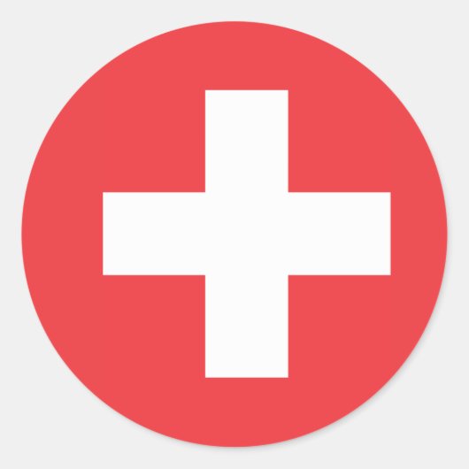 Vlag van Zwitserland Ronde Sticker (Voorkant)