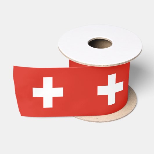 Vlag van Zwitserland Satijnen Lint (Spoel)