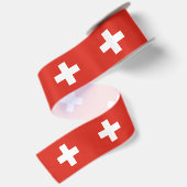 Vlag van Zwitserland Satijnen Lint (Achterkant)