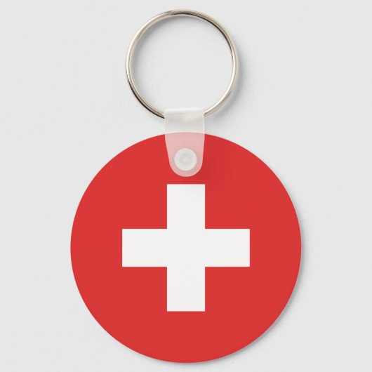 Vlag van Zwitserland - Schweiz - Suisse Sleutelhanger (Voorkant)