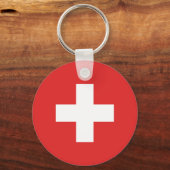 Vlag van Zwitserland - Schweiz - Suisse Sleutelhanger (Voorkant)
