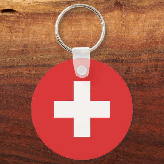 Vlag van Zwitserland - Schweiz - Suisse Sleutelhanger (Voorkant)