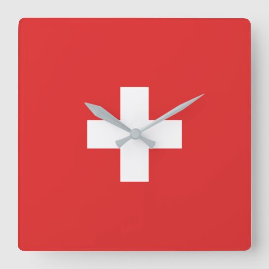 Vlag van Zwitserland - Schweiz - Suisse - Svizzera Vierkante Klok (Voorkant)
