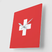 Vlag van Zwitserland - Schweiz - Suisse - Svizzera Vierkante Klok (Hoek)