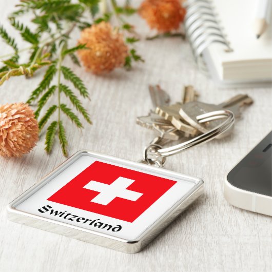 Vlag van Zwitserland Sleutelhanger (Zijkant)