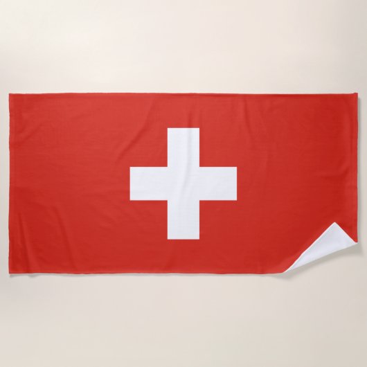Vlag van Zwitserland Strandlaken (Voorkant)