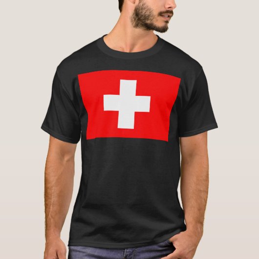 Vlag van Zwitserland T-shirt (Voorkant)