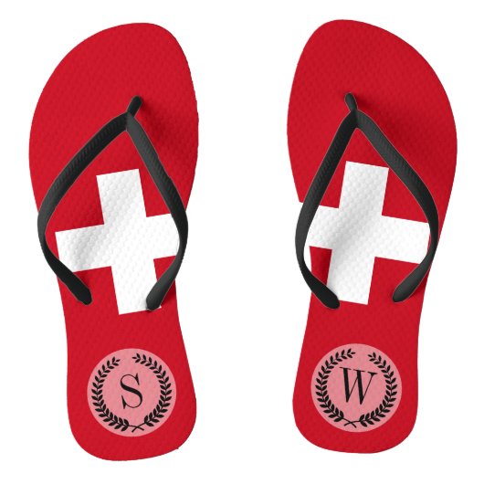 Vlag van Zwitserland Teenslippers (Voetbed)