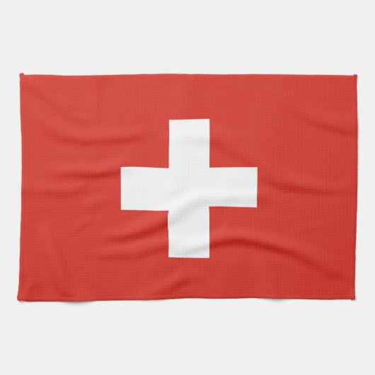 Vlag van Zwitserland Theedoek (Horizontaal)