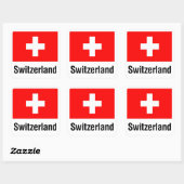 VLAG VAN ZWITSERLAND VIERKANTE STICKER (Vel)