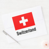 VLAG VAN ZWITSERLAND VIERKANTE STICKER (Envelop)