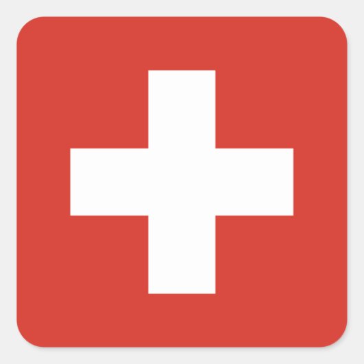 Vlag van Zwitserland Vierkante Sticker (Voorkant)