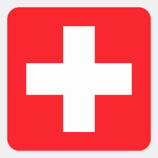 Vlag van Zwitserland Vierkante Sticker (Voorkant)