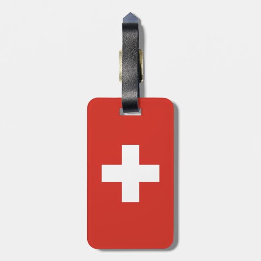 vlag van Zwitserland — wit kruisje Bagagelabel (Achterkant verticaal)