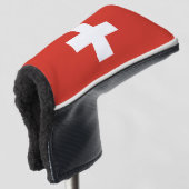 vlag van Zwitserland — wit kruisje Golfheadcover (3/4 voorkant)