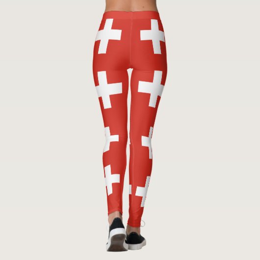 vlag van Zwitserland — wit kruisje Leggings (Achterkant)
