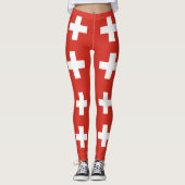 vlag van Zwitserland — wit kruisje Leggings (Voorkant)