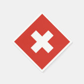 vlag van Zwitserland — wit kruisje Servetten (Hoek)