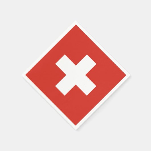 vlag van Zwitserland — wit kruisje Servetten (Hoek)