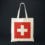 vlag van Zwitserland — wit kruisje Tote Bag<br><div class="desc">De vlag van Zwitserland bestaat uit een rode vlag met een wit kruis in het midden. De rode kleur Zwitserse vlag is ideaal voor sportevenementen, thuiskleding, restaurants, bars en reizen. De tekst kan worden toegevoegd of worden verwijderd en de grootte kan worden veranderd. #zwitserland #swiss #whitecross #flag</div>