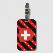 vlag van Zwitserse strepen Bagagelabel (Voorkant (verticaal))
