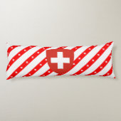 vlag van Zwitserse strepen Lichaamskussen (Achterkant)
