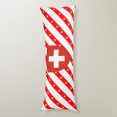 vlag van Zwitserse strepen Lichaamskussen (Voorkant Verticaal)