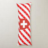 vlag van Zwitserse strepen Lichaamskussen (Achterkant (Verticaal))