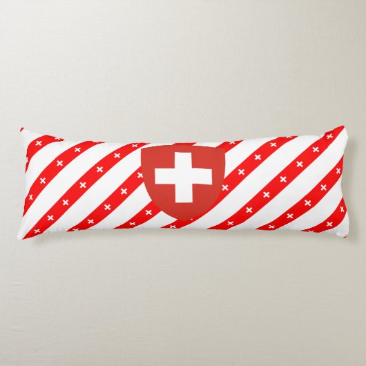 vlag van Zwitserse strepen Lichaamskussen (Voorkant)