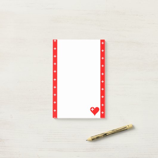 vlag van Zwitserse strepen Post-it® Notes (Op bureau)