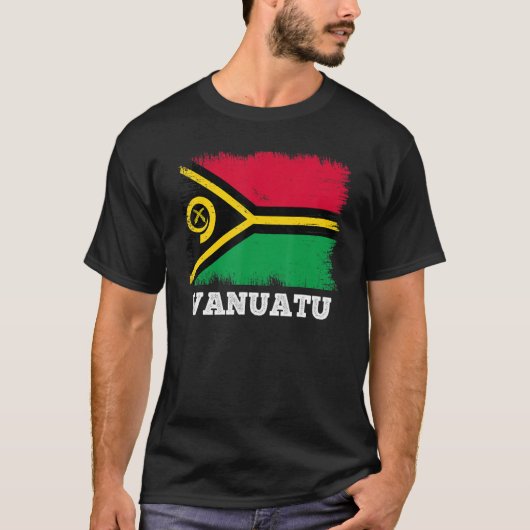 vlag Vanuatu Land Retro Vanuatuan T-shirt (Voorkant)