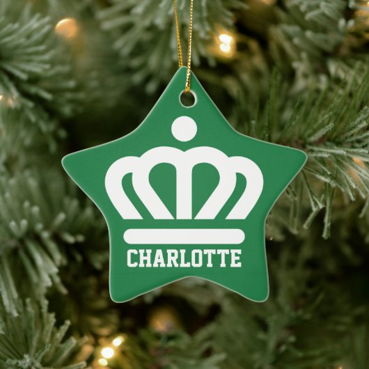 Vlag (variant) van Charlotte, NC Keramisch Ornament (Boom)