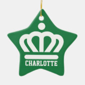 Vlag (variant) van Charlotte, NC Keramisch Ornament (Voorkant)