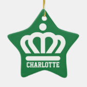 Vlag (variant) van Charlotte, NC Keramisch Ornament (Achterkant)