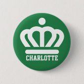 Vlag (variant) van Charlotte, NC Ronde Button 5,7 Cm (Voorkant)