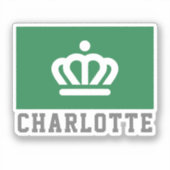 Vlag (variant) van Charlotte, NC Sticker (Voorkant)