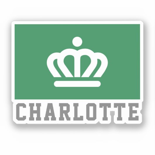Vlag (variant) van Charlotte, NC Sticker (Voorkant)