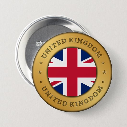 Vlag Verenigd Koninkrijk Ronde Button 7,6 Cm (Voorkant /achterkant)