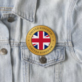 Vlag Verenigd Koninkrijk Ronde Button 7,6 Cm (In situ)