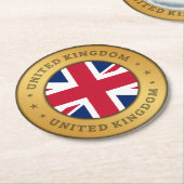 Vlag Verenigd Koninkrijk Ronde Kartonnen Onderzetter (Gebogen)